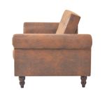Casa si Gradina - Mobilier - Canapele si coltare - Canapele - Canapea extensibila cu cotiere/2 locuri, maro, velur artificial - Infinity.ro