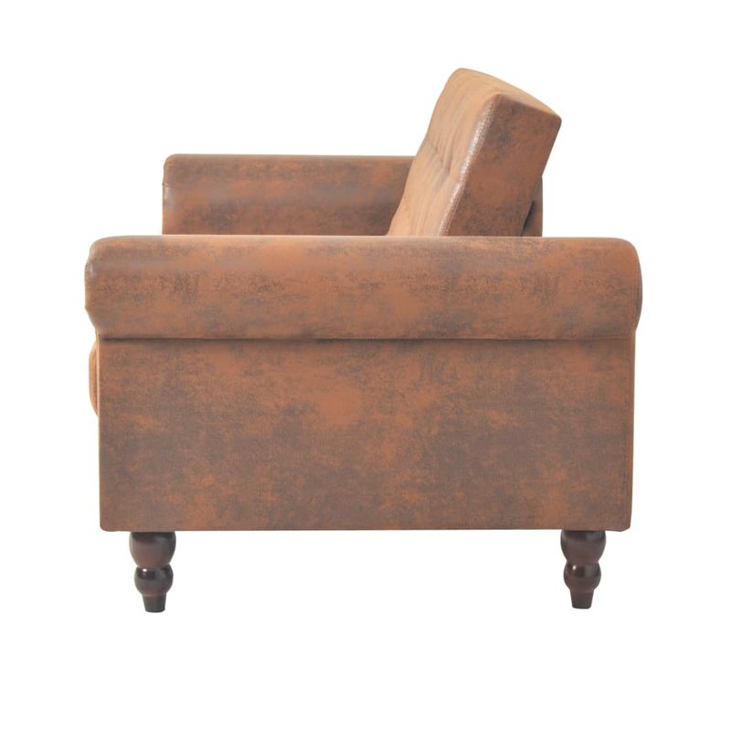 Casa si Gradina - Mobilier - Canapele si coltare - Canapele - Canapea extensibila cu cotiere/2 locuri, maro, velur artificial - Infinity.ro