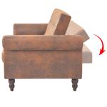 Casa si Gradina - Mobilier - Canapele si coltare - Canapele - Canapea extensibila cu cotiere/2 locuri, maro, velur artificial - Infinity.ro
