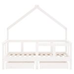 Casa si Gradina - Mobilier - Mobilier copii - Patuturi copii - Cadru de pat copii cu sertare, alb, 70x140 cm, lemn masiv pin - Infinity.ro