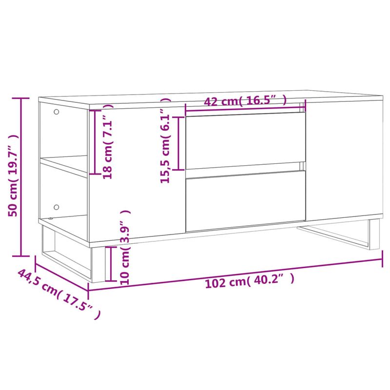 Casa si Gradina - Mobilier - Mese si birouri - Masute de cafea - Masuta de cafea, stejar sonoma, 102x44,5x50 cm, lemn prelucrat - Infinity.ro