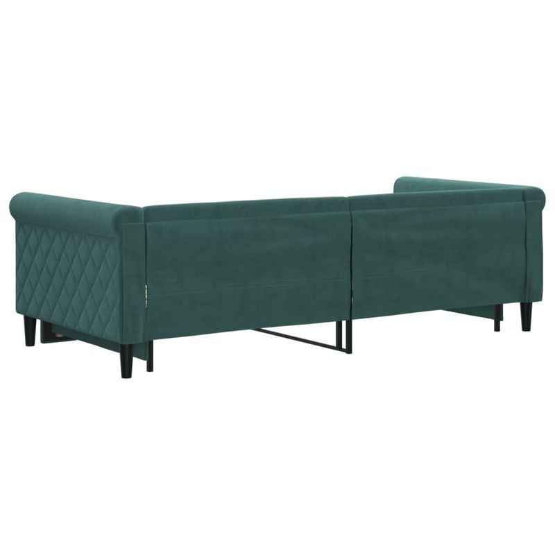 Casa si Gradina - Mobilier - Paturi si accesorii - Paturi - Pat de zi cu extensie, verde inchis, 90x200 cm, catifea - Infinity.ro