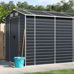 Casa si Gradina - Gradina si terasa - Casute de gradina - Sopron de gradina, antracit, 191x980x198 cm, otel galvanizat - Infinity.ro