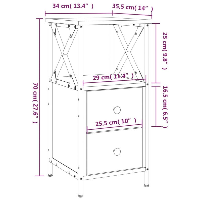 Casa si Gradina - Mobilier - Comode si corpuri - Noptiere - Noptiera, stejar sonoma, 34x35,5x70 cm, lemn compozit - Infinity.ro