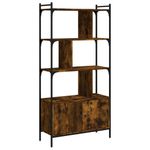 Casa si Gradina - Mobilier - Biblioteci si rafturi - Biblioteci - Biblioteca cu usi stejar fumuriu 76,5x30x154,5 cm lemn compozit - Infinity.ro