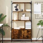 Casa si Gradina - Mobilier - Biblioteci si rafturi - Biblioteci - Biblioteca cu usi stejar fumuriu 76,5x30x154,5 cm lemn compozit - Infinity.ro