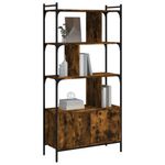 Casa si Gradina - Mobilier - Biblioteci si rafturi - Biblioteci - Biblioteca cu usi stejar fumuriu 76,5x30x154,5 cm lemn compozit - Infinity.ro