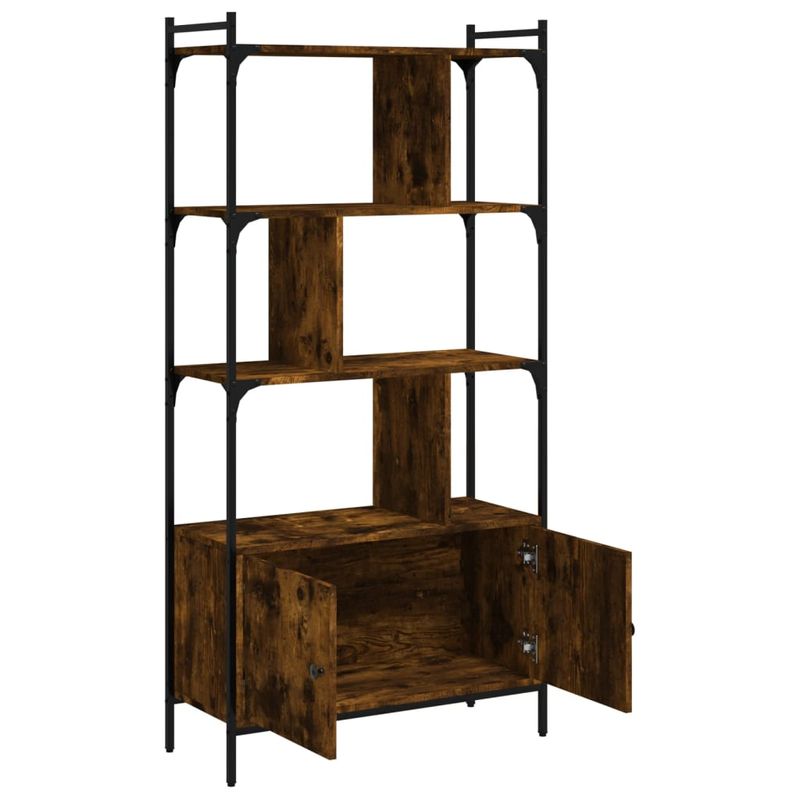 Casa si Gradina - Mobilier - Biblioteci si rafturi - Biblioteci - Biblioteca cu usi stejar fumuriu 76,5x30x154,5 cm lemn compozit - Infinity.ro