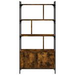 Casa si Gradina - Mobilier - Biblioteci si rafturi - Biblioteci - Biblioteca cu usi stejar fumuriu 76,5x30x154,5 cm lemn compozit - Infinity.ro