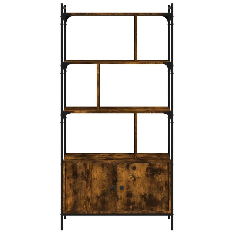 Casa si Gradina - Mobilier - Biblioteci si rafturi - Biblioteci - Biblioteca cu usi stejar fumuriu 76,5x30x154,5 cm lemn compozit - Infinity.ro