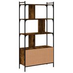 Casa si Gradina - Mobilier - Biblioteci si rafturi - Biblioteci - Biblioteca cu usi stejar fumuriu 76,5x30x154,5 cm lemn compozit - Infinity.ro
