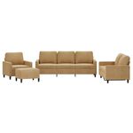 Casa si Gradina - Mobilier - Seturi de mobilier - Seturi living - Set de canapele cu perne, 4 piese, maro, catifea - Infinity.ro