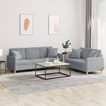 Casa si Gradina - Mobilier - Seturi de mobilier - Seturi living - Set de canapele cu perne, 2 piese, gri deschis, material textil - Infinity.ro