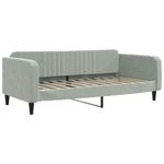 Casa si Gradina - Mobilier - Paturi si accesorii - Paturi - Pat de zi cu extensie si saltele gri deschis 100x200 cm catifea - Infinity.ro
