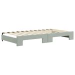 Casa si Gradina - Mobilier - Paturi si accesorii - Paturi - Pat de zi cu extensie si saltele gri deschis 100x200 cm catifea - Infinity.ro