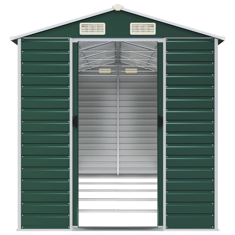 Casa si Gradina - Gradina si terasa - Casute de gradina - Sopron de gradina, verde, 191x470x198 cm, otel zincat - Infinity.ro