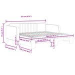 Casa si Gradina - Mobilier - Paturi si accesorii - Paturi - Pat de zi cu extensie si saltele gri deschis 100x200 cm catifea - Infinity.ro