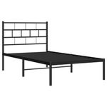 Casa si Gradina - Mobilier - Paturi si accesorii - Paturi - Cadru pat metalic cu tablie, negru, 90x200 cm - Infinity.ro