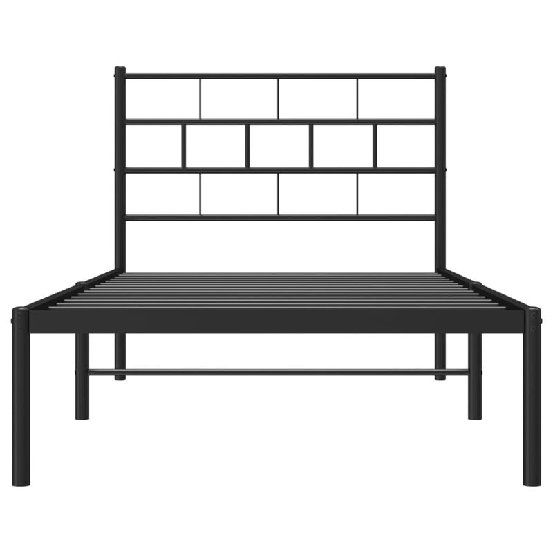 Casa si Gradina - Mobilier - Paturi si accesorii - Paturi - Cadru pat metalic cu tablie, negru, 90x200 cm - Infinity.ro