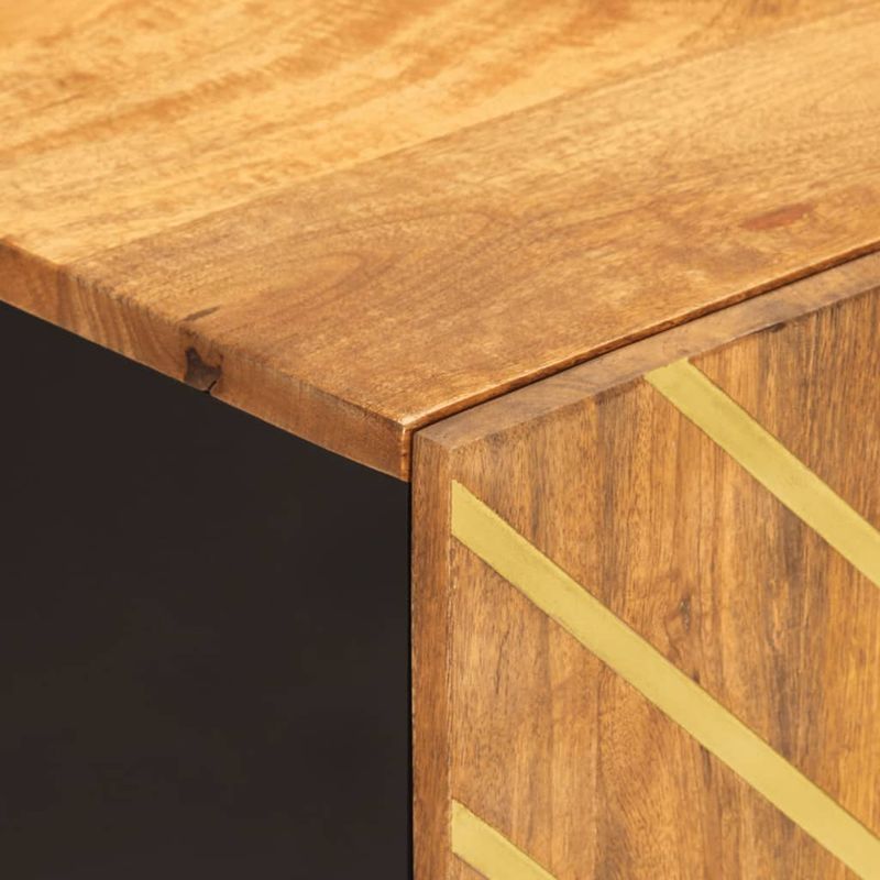 Casa si Gradina - Mobilier - Mobilier baie - Corpuri baie - Dulap de baie, maro si negru, 38x33,5x58 cm lemn masiv de mango - Infinity.ro