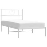 Casa si Gradina - Mobilier - Paturi si accesorii - Paturi - Cadru de pat metalic cu tablie, alb, 75x190 cm - Infinity.ro