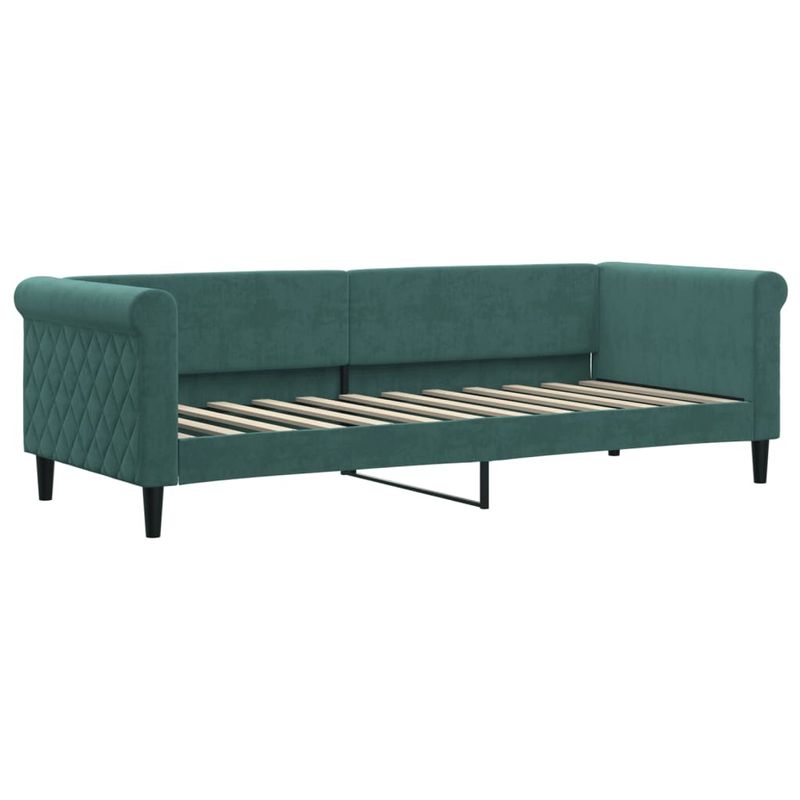 Casa si Gradina - Mobilier - Paturi si accesorii - Paturi - Pat de zi cu extensie si sertare verde inchis 80x200 cm catifea - Infinity.ro