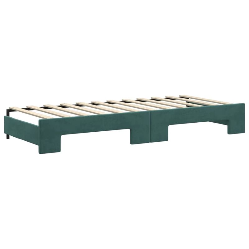 Casa si Gradina - Mobilier - Paturi si accesorii - Paturi - Pat de zi cu extensie si sertare verde inchis 80x200 cm catifea - Infinity.ro