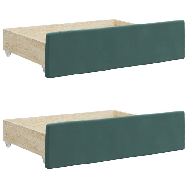 Casa si Gradina - Mobilier - Paturi si accesorii - Paturi - Pat de zi cu extensie si sertare verde inchis 80x200 cm catifea - Infinity.ro