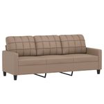 Casa si Gradina - Mobilier - Seturi de mobilier - Seturi living - Set de canapele cu perne, 3 piese, cappuccino, piele ecologica - Infinity.ro