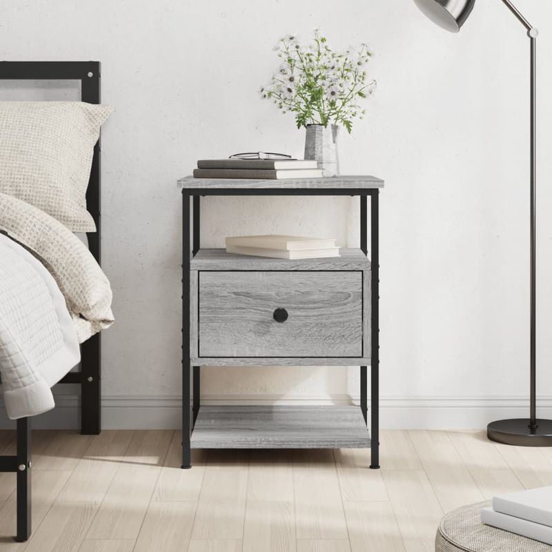 Casa si Gradina - Mobilier - Comode si corpuri - Noptiere - Noptiera, gri sonoma, 40x42x56 cm, lemn compozit - Infinity.ro