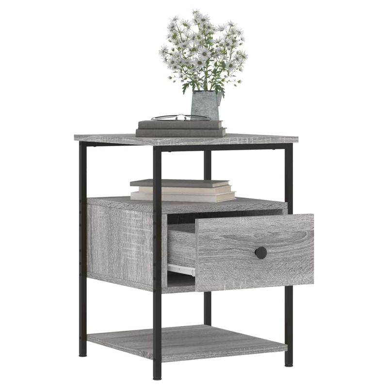 Casa si Gradina - Mobilier - Comode si corpuri - Noptiere - Noptiera, gri sonoma, 40x42x56 cm, lemn compozit - Infinity.ro