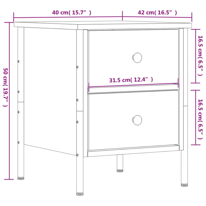 Casa si Gradina - Mobilier - Comode si corpuri - Noptiere - Noptiera, stejar sonoma, 40x42x50 cm, lemn compozit - Infinity.ro