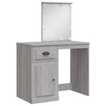 Casa si Gradina - Mobilier - Comode si corpuri - Masute de toaleta - Masa de toaleta cu LED-uri, gri sonoma, 90x42x132,5 cm - Infinity.ro