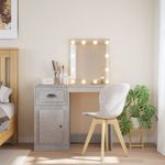 Casa si Gradina - Mobilier - Comode si corpuri - Masute de toaleta - Masa de toaleta cu LED-uri, gri beton, 90x42x132,5 cm - Infinity.ro