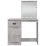 Casa si Gradina - Mobilier - Comode si corpuri - Masute de toaleta - Masa de toaleta cu LED-uri, gri beton, 90x42x132,5 cm - Infinity.ro