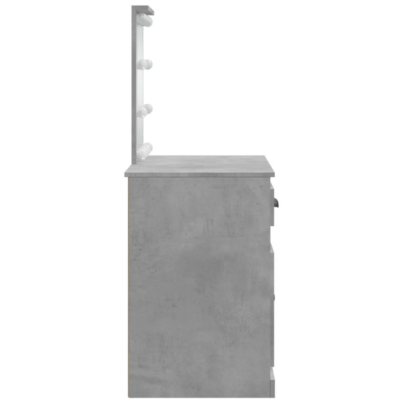 Casa si Gradina - Mobilier - Comode si corpuri - Masute de toaleta - Masa de toaleta cu LED-uri, gri beton, 90x42x132,5 cm - Infinity.ro
