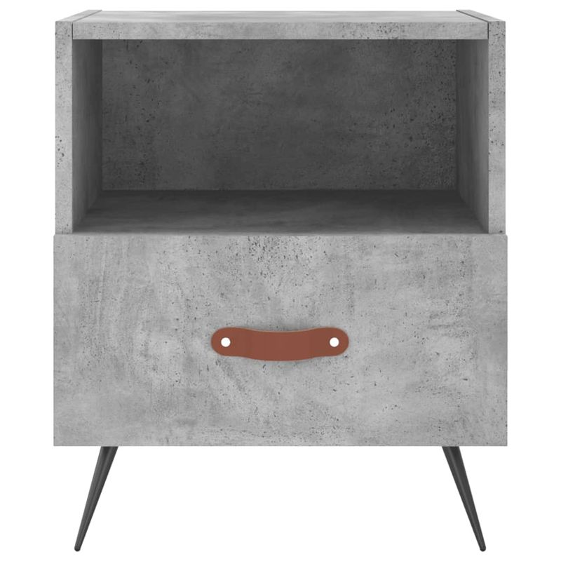 Casa si Gradina - Mobilier - Comode si corpuri - Noptiere - Noptiere, 2 buc., gri beton, 40x35x47,5 cm, lemn compozit - Infinity.ro