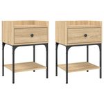 Casa si Gradina - Mobilier - Comode si corpuri - Noptiere - Noptiere, 2 buc., stejar sonoma, 40,5x31x60 cm, lemn compozit - Infinity.ro