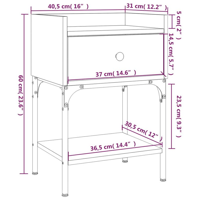 Casa si Gradina - Mobilier - Comode si corpuri - Noptiere - Noptiere, 2 buc., stejar sonoma, 40,5x31x60 cm, lemn compozit - Infinity.ro