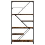 Casa si Gradina - Mobilier - Biblioteci si rafturi - Biblioteci - Biblioteca, stejar fumuriu, 91x36x176 cm, lemn prelucrat/otel - Infinity.ro