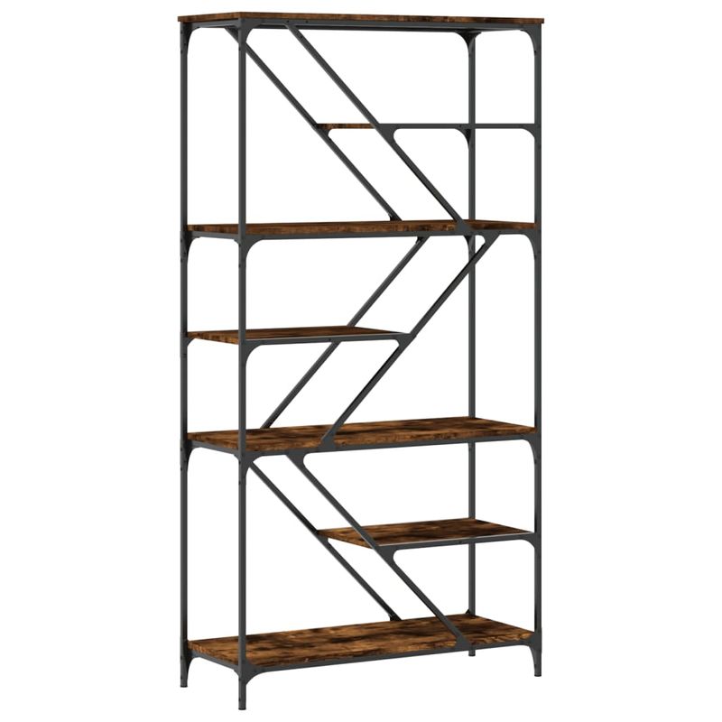 Casa si Gradina - Mobilier - Biblioteci si rafturi - Biblioteci - Biblioteca, stejar fumuriu, 91x36x176 cm, lemn prelucrat/otel - Infinity.ro