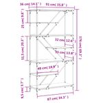 Casa si Gradina - Mobilier - Biblioteci si rafturi - Biblioteci - Biblioteca, stejar fumuriu, 91x36x176 cm, lemn prelucrat/otel - Infinity.ro