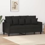 Casa si Gradina - Mobilier - Canapele si coltare - Canapele - Canapea cu 2 locuri, negru, 140 cm, material textil - Infinity.ro