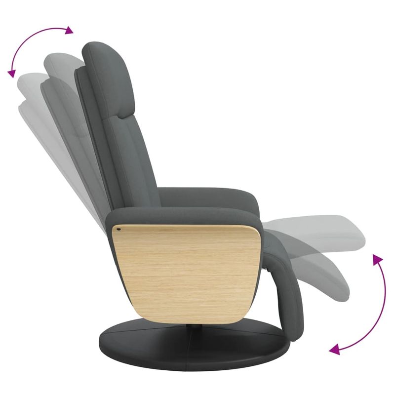 Casa si Gradina - Mobilier - Scaune si fotolii - Fotolii - Fotoliu rabatabil cu suport de picioare, gri inchis, textil - Infinity.ro
