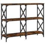 Casa si Gradina - Mobilier - Comode si corpuri - Console - Masuta consola, stejar fumuriu, 100x28x80,5 cm, lemn prelucrat - Infinity.ro