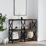 Casa si Gradina - Mobilier - Comode si corpuri - Console - Masuta consola, stejar fumuriu, 100x28x80,5 cm, lemn prelucrat - Infinity.ro