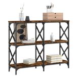 Casa si Gradina - Mobilier - Comode si corpuri - Console - Masuta consola, stejar fumuriu, 100x28x80,5 cm, lemn prelucrat - Infinity.ro
