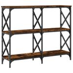 Casa si Gradina - Mobilier - Comode si corpuri - Console - Masuta consola, stejar fumuriu, 100x28x80,5 cm, lemn prelucrat - Infinity.ro
