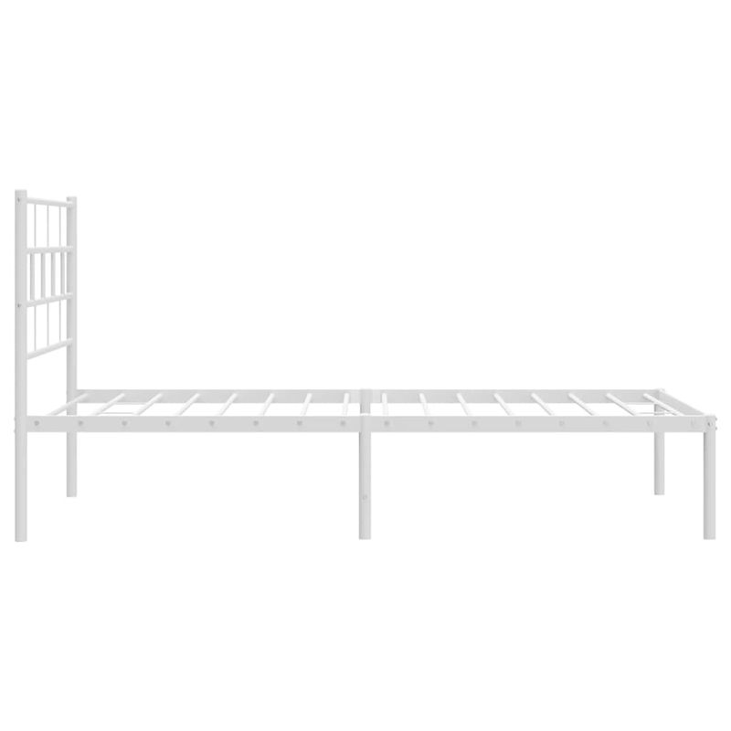 Casa si Gradina - Mobilier - Paturi si accesorii - Paturi - Cadru de pat din metal cu tablie, alb, 100x200 cm - Infinity.ro