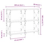 Casa si Gradina - Mobilier - Comode si corpuri - Console - Masuta consola, stejar fumuriu, 100x28x80,5 cm, lemn prelucrat - Infinity.ro